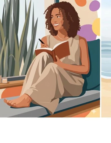 Illustrazione: una persona che scrive su un quaderno