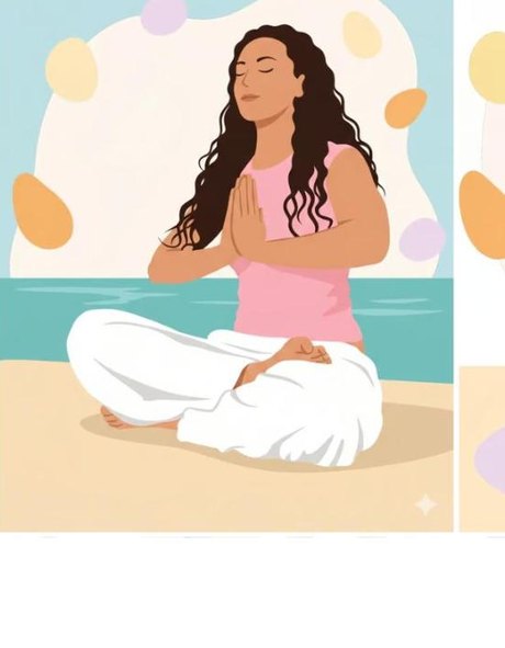Illustrazione: una persona seduta a gambe incrociate mentre respira